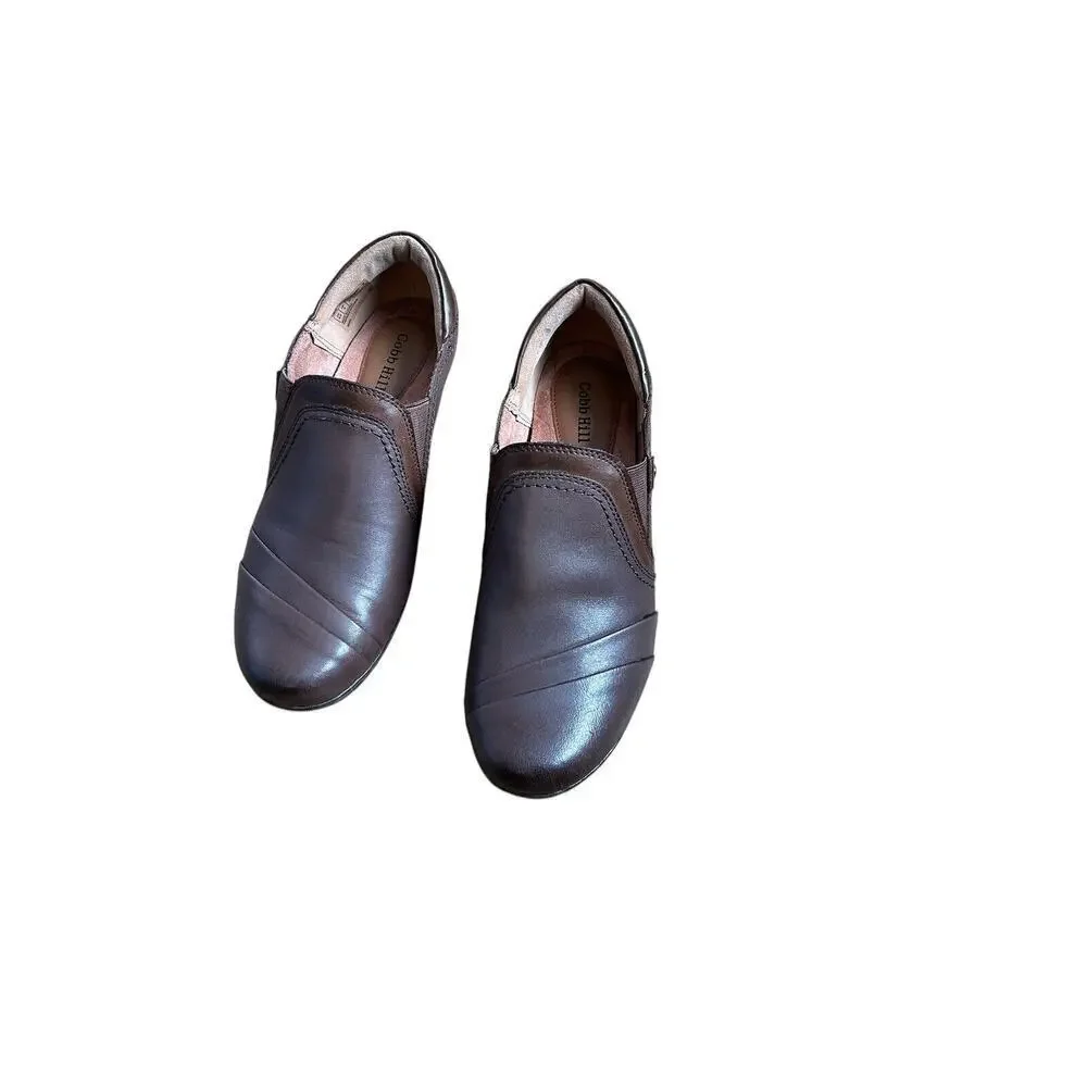 Cobb Hill By Rockport Bark Leather Laurel Slip On Shoes Size 6.5 Classy Comfort